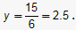 y = 15/6 = 2.5